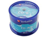 Диски CD-R Verbatim, 700MB, 52x, Cake Box 50 (50 штук)