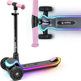 Самокат трехколесный детский Cariboo LEDstar | Pink