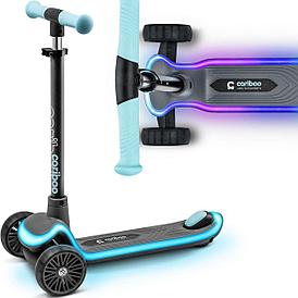 Самокат трехколесный детский Cariboo LEDstar | Blue