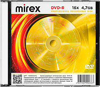 Диск DVD-R Mirex, 4.7GB, 16x, Slim Сase (1 штука)