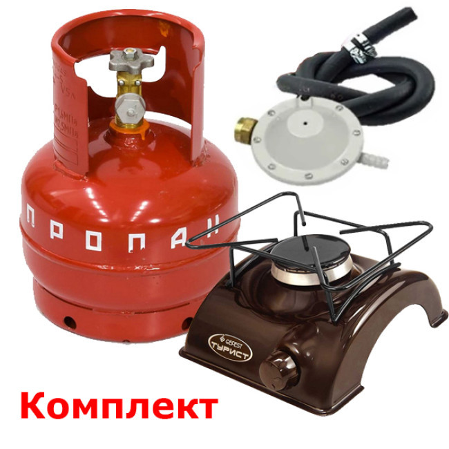 Газовый баллон 5л с плиткой туристской газовой Гефест "ПГТ-1Б"