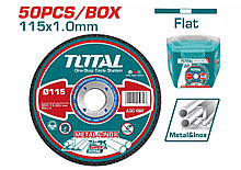 Круг отрезной 115x1,0x22,2 мм по нержавеющей стали TOTAL TAC20111550 (50шт)
