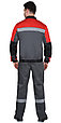 Костюм СИРИУС-ЛИГОР-2 куртка короткая, брюки, темно-серый с красным и черным, СОП, фото 2