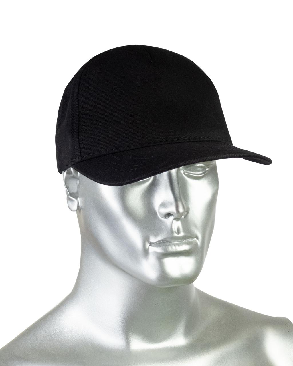 Кепка-бейсболка черная пл.190 гр/м2 (пакет по 25 шт.,в упаковке 200 шт.)