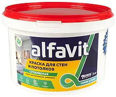 Краска для стен и потолков ALFAVIT акриловая супербелая 6,5 кг