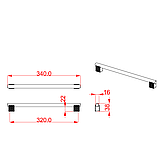Ручка мебельная CEBI A1240 320 мм DIAMOND (алмаз) цвет MP24 черный, фото 2