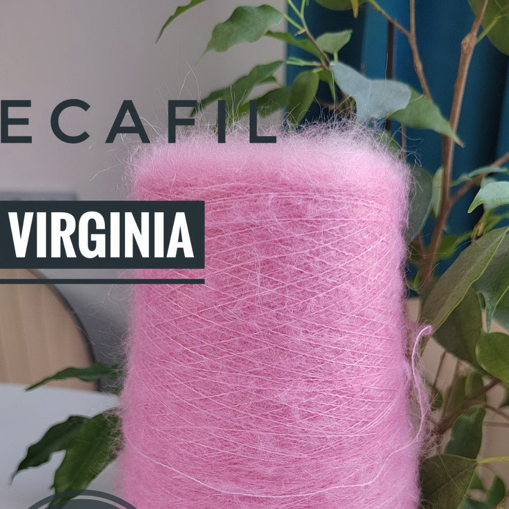 Пряжа Ecafil, Virginia 30% кидмохер,40%полиамид,30% акрил 900м/100г цвет розовый леденец