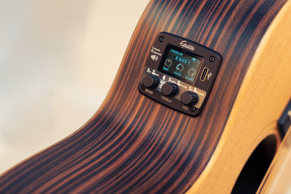 Guitto GGP-04 Звукосниматель для акустической гитары, трансакустика, резонансный