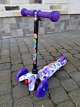 Самокат трехколесный Scooter цветы 038Z, от 2 лет