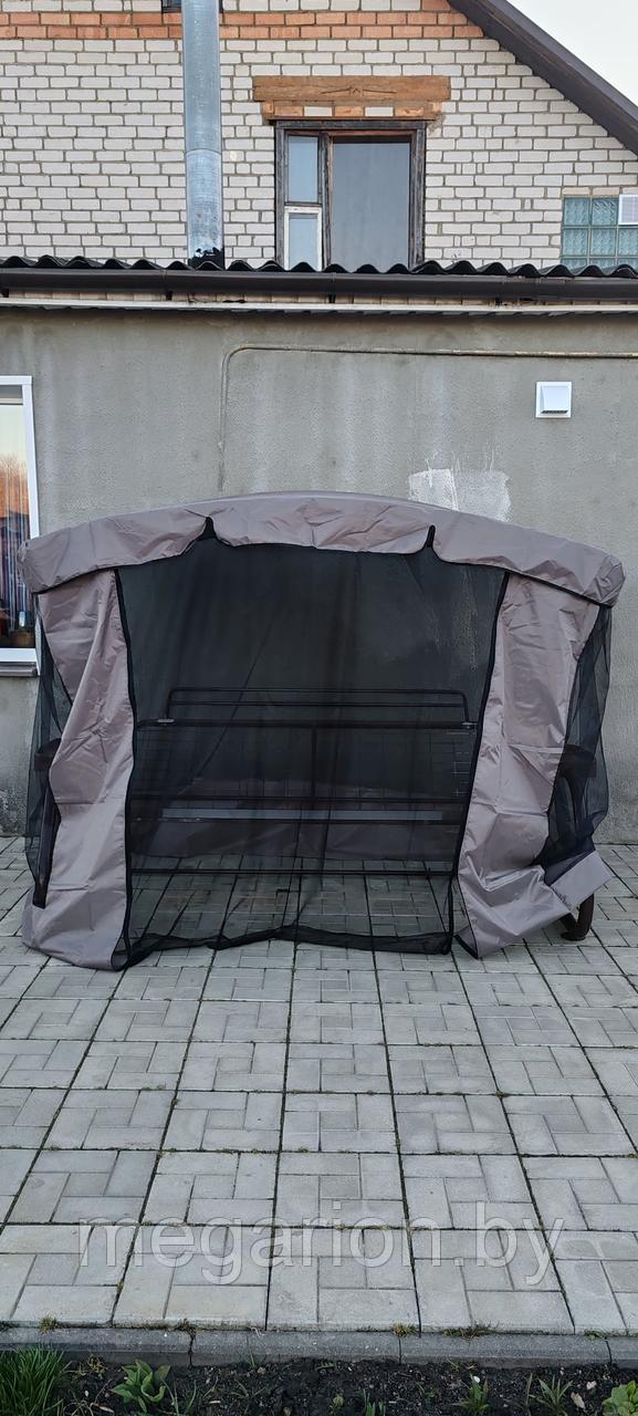 Тент крыша с противомоскитной сеткой для садовых качелей Olsa Мастак Премиум серый