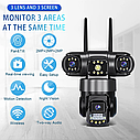 Уличная беспроводная камера 4G LTE Smart Camera V380 Pro 4 в 1 (4 объектива), фото 2