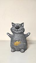 Сувенир-копилка Кот с рыбкой, гипс, 21*20*17 см