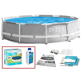 Набор!!! Каркасный бассейн Intex 305x76см, с тентом и альгитинн, арт. 26700 в наборе
