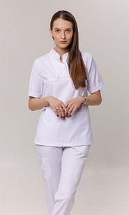 Медицинская женская блуза стрейч и вискоза (цвет белый)