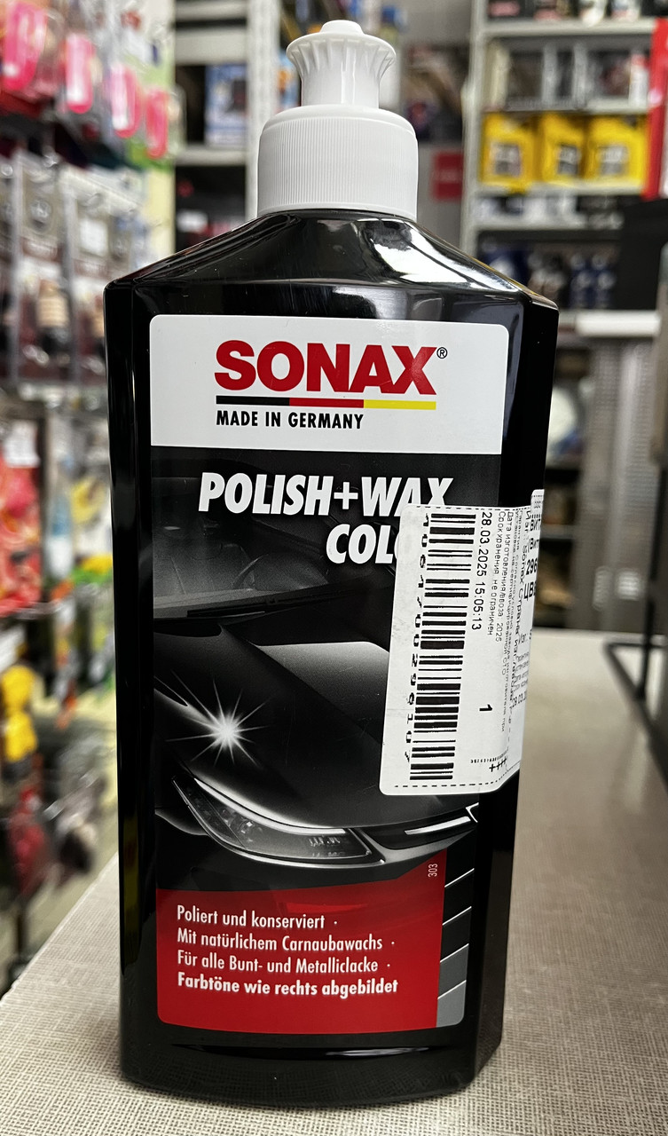 Тонирующая полироль (черная), SONAX Polish & Wax Color (296100), SX296100, Объем 500 мл.