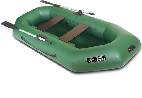 Лодка надувная двухместная из ПВХ, ТРИ АКУЛЫ (280х130х36) арт. LTA 280