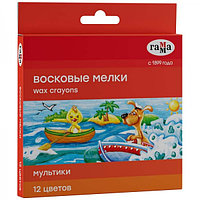 Мелки восковые Гамма "Мультики", 12цв