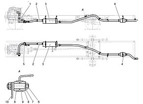 Выхлопная система автобуса маз 256 двигатель Deutz