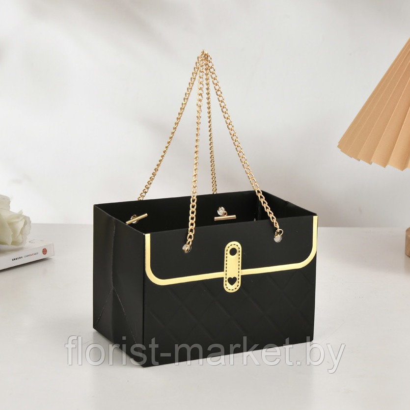 Сумочка с цепочкой, 10*15*10,5 см, черный