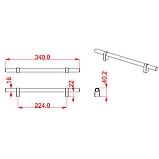 Ручка мебельная CEBI A1260 224 мм SMOOTH (гладкая) цвет MP11 глянцевое золото, фото 2