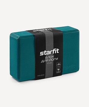 Блок для йоги STARFIT , 22,5х15х8 см, изумрудный , YB-200 EVA
