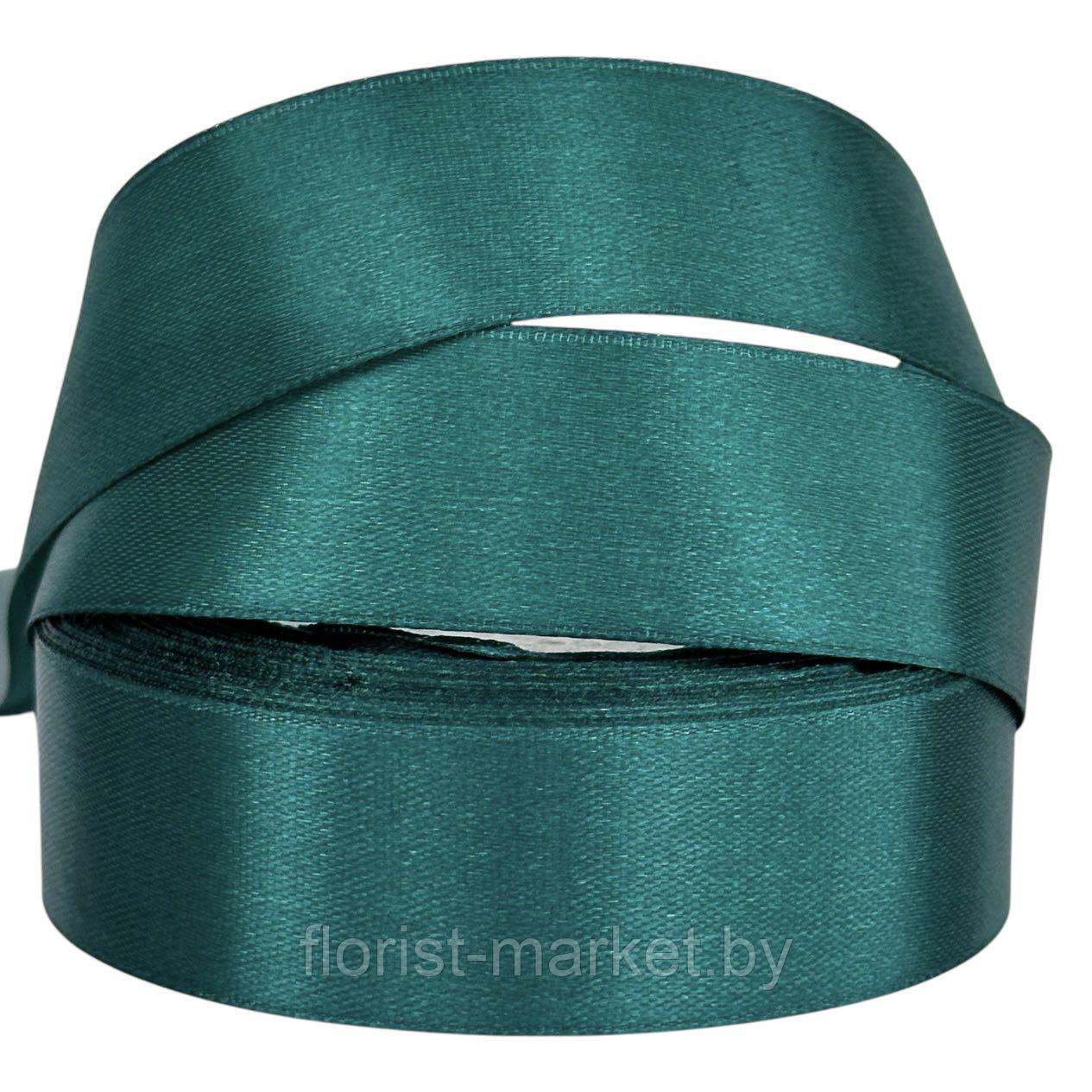 Лента атласная, 25 мм*23 м, изумрудный