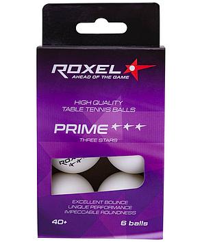 Мячи наст.тенн. Roxel 3* Prime, белый, 6 шт.
