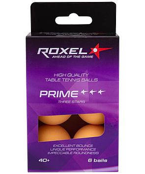 Мячи наст.тенн. Roxel 3* Prime, оранжевые, 6 шт.