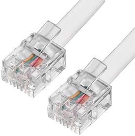 Greenconnect Телефонный шнур удлинитель для аппарата 6.0m GCR-TP6P4C-6.0m, 6P4C (джек 6p4c - jack 6p4c) белый