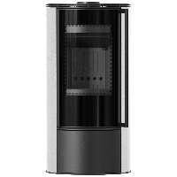 Печь-камин Kratki ERIK white satin black