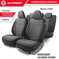 Авточехлы LINEN, материал лён крупного плетения, 5 мм поролон LIN-1505 BK/D.GY