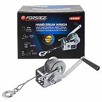 Лебедка ручная барабанная, 360кг(стальной трос, диаметр троса-4мм, длина троса-6м )