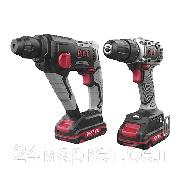P.I.T. P0002-02 (перфоратор, шуруповерт, 2 АКБ, кейс)