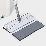 Швабра с отжимом и ведро Raccoon: ведро с отсеками для полоскания и отжима 13 л, швабра плоская, запасная, фото 6