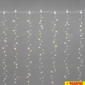 Световой дождь Neon-Night занавес из росы Фейерверк 3х3м 315-866 (теплый белый)