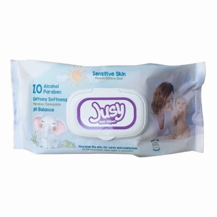 Jusy Влажные салфетки детские, 120 шт, Турция (12)