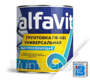Грунтовка ГФ-21 ALFAVIT быстросохнущая серая 20 кг, фото 2