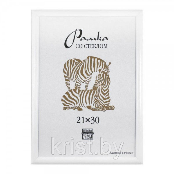 Рамка пластиковая Зебра, 21*30см, белая