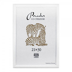Рамка пластиковая Зебра, 21*30см, белая