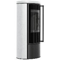 Печь-камин Kratki ERIK white natural P Black