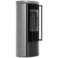 Печь-камин Kratki ERIK gray satin P Black