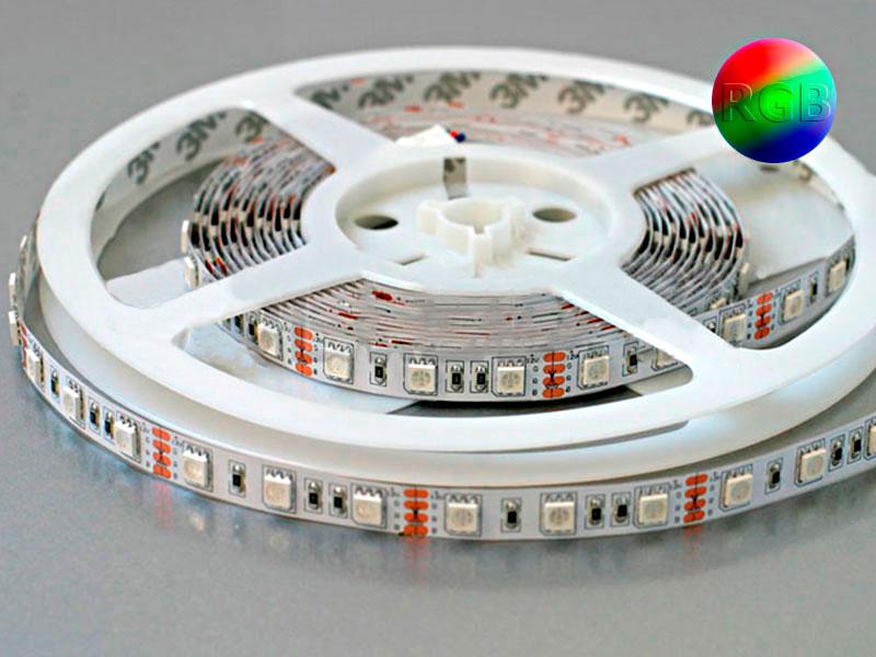 Светодиодная лента многоцветная RGB SMD 5050 60LED 14,W 12V IP20(33)