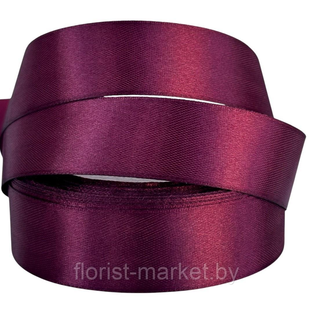 Лента атласная, 25 мм*23 м, бургунди