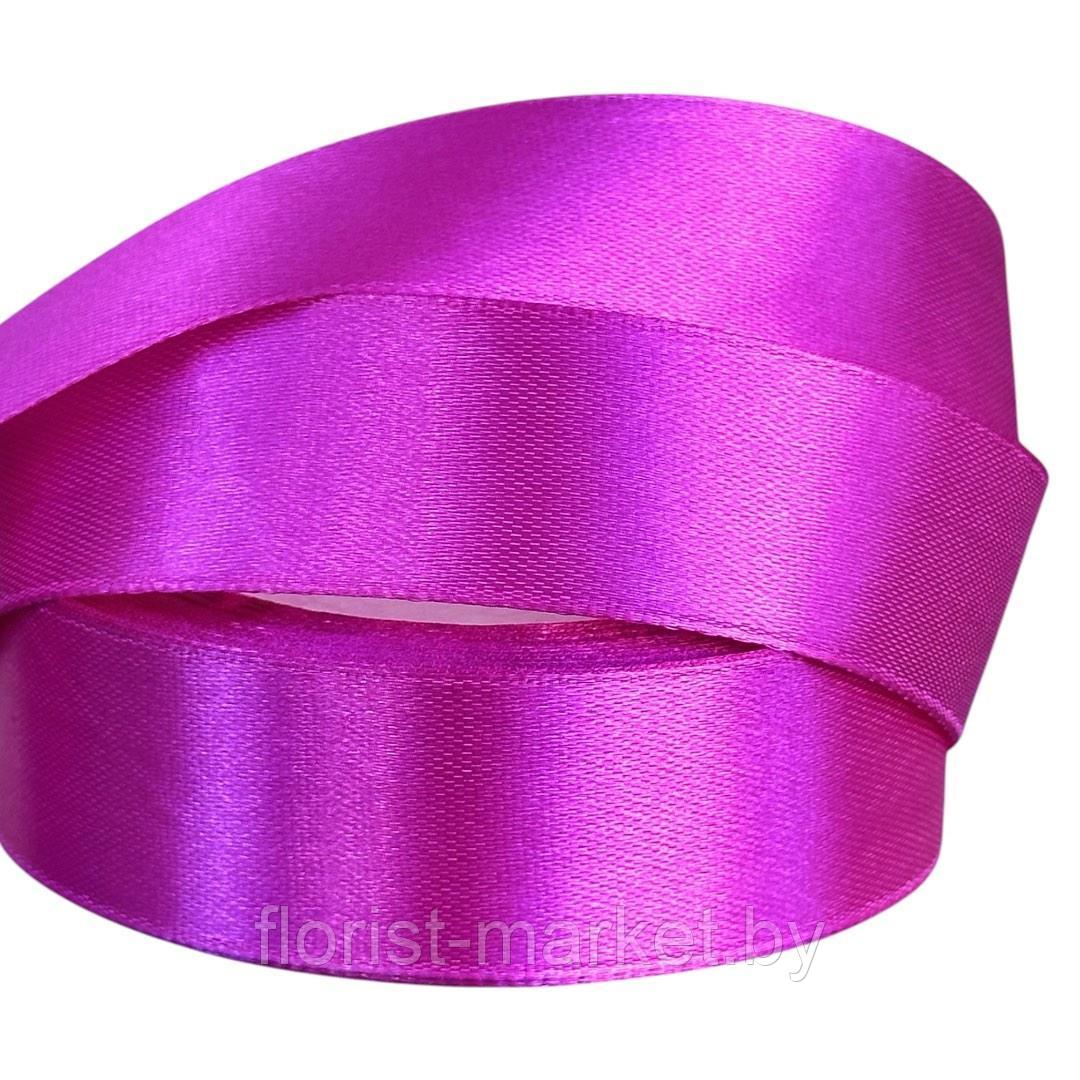 Лента атласная, 25 мм*23 м, малиново-розовый