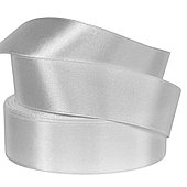 Лента атласная, 25 мм*23 м, белый