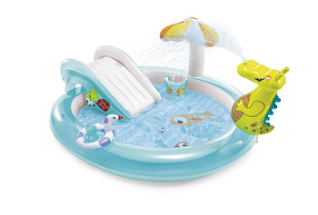 57165 Игровой центр Intex Аллигатор, с горкой и распылителем "Gator Play Center"