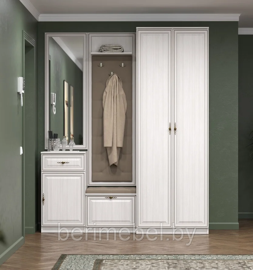 Прихожая "Габриэлла" (со шкафом) (вудлайн кремовый) Олмеко