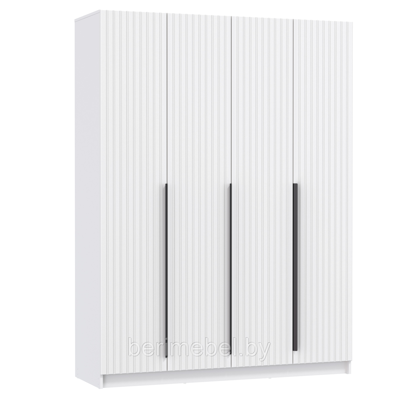 Шкаф для одежды 67.16 Брандо (4-х дв.) (h2150) МДФ (белый/ДВПО белый/фасад МДФ с ПВХ белый матовый) Олмеко