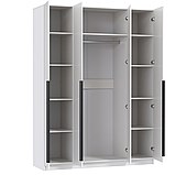 Шкаф для одежды 67.16 Брандо (4-х дв.) (h2150) МДФ (белый/ДВПО белый/фасад МДФ с ПВХ белый матовый) Олмеко, фото 3