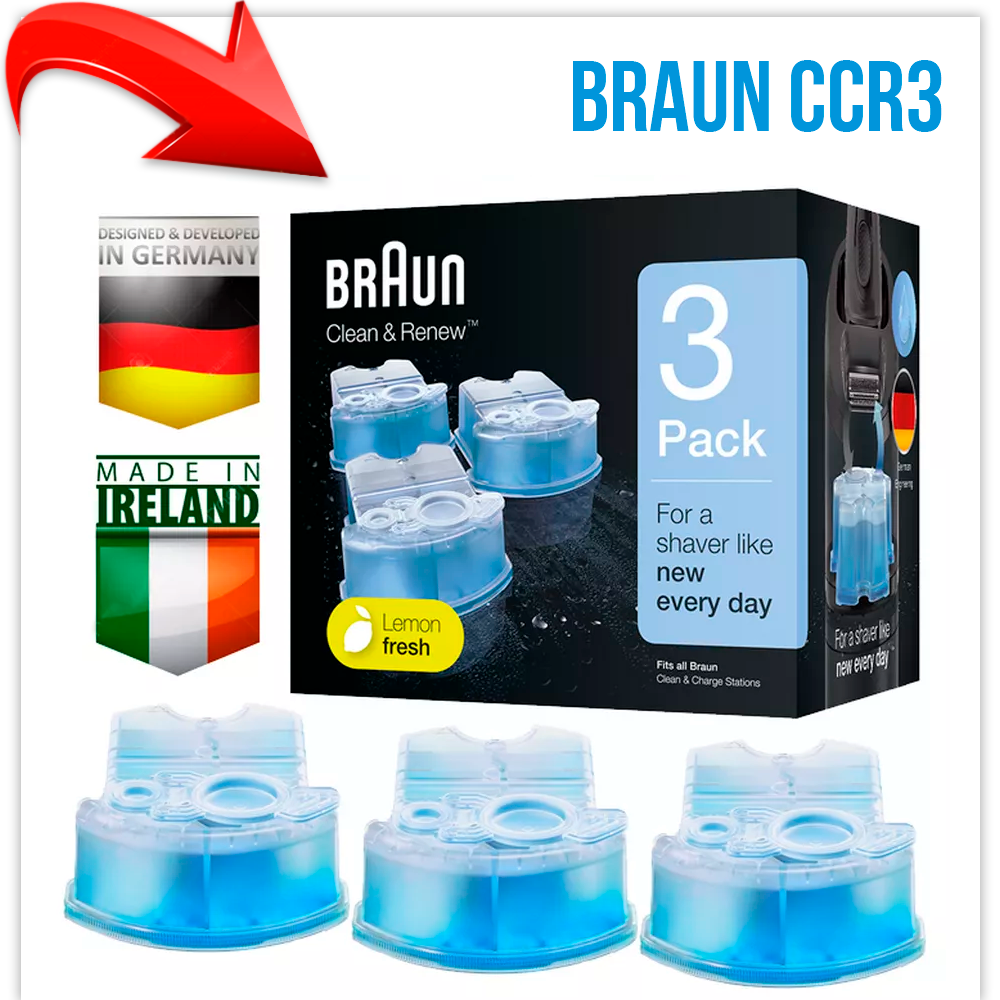 3-Pack BRAUN Clean/Renew Cartridge Картридж для бритвы BRAUN CCR3